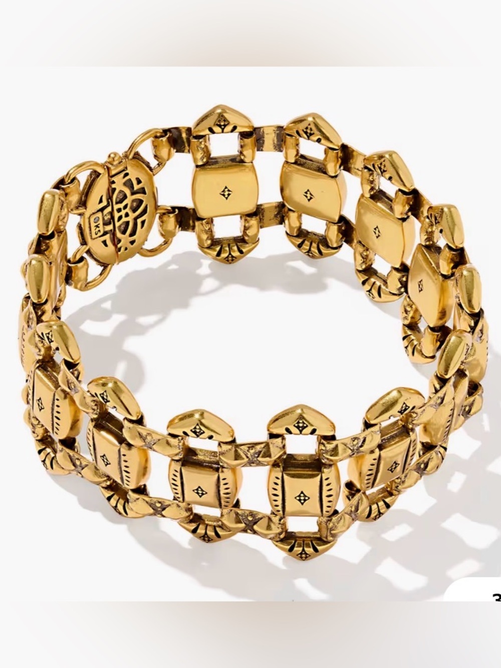 Kendra Scott Catherine Vintage Gold-Tone Decorative Link Bracelet